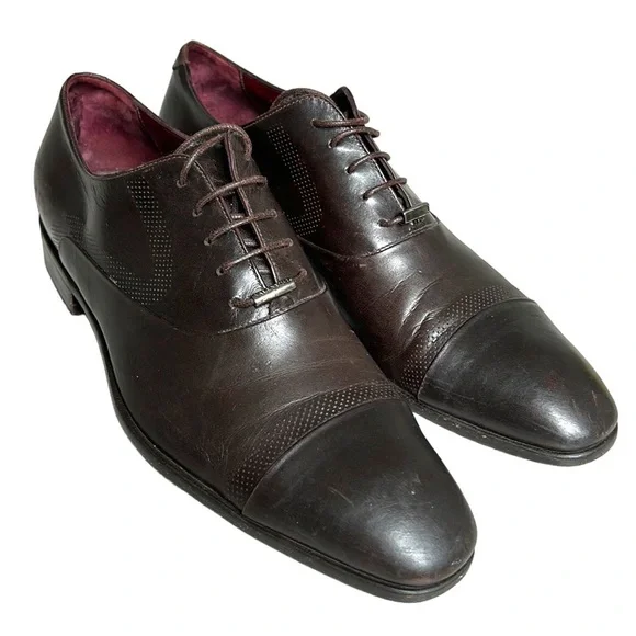 Valentino | Shoes | Valentino Mens Brown Leather Lace Up  display picture 1